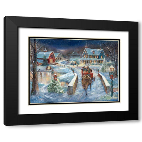 Evening Sleigh Bells Black Modern Wood Framed Art Print with Double Matting by Manning, Ruane