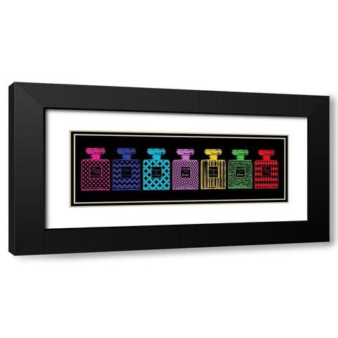 Perfume Collection Black Modern Wood Framed Art Print with Double Matting by Nan
