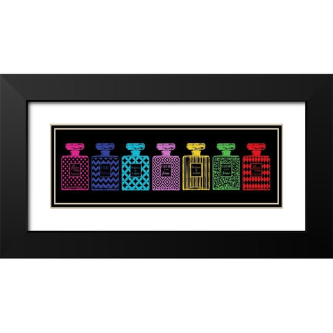 Perfume Collection Black Modern Wood Framed Art Print with Double Matting by Nan