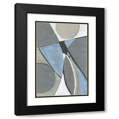 A Soft Jeweled Geometric I Black Modern Wood Framed Art Print with Double Matting by Pattinian, Merri