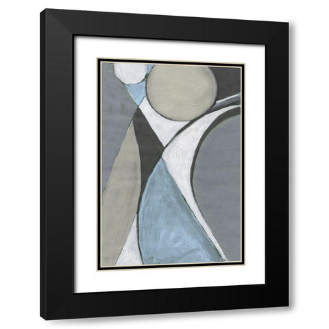 A Soft Jeweled Geometric II Black Modern Wood Framed Art Print with Double Matting by Pattinian, Merri