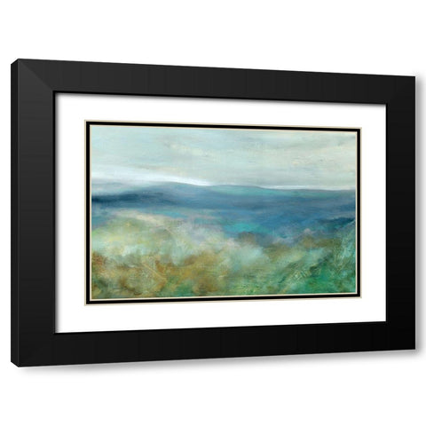 Blue Mountain Overlook Black Modern Wood Framed Art Print with Double Matting by Robinson, Carol