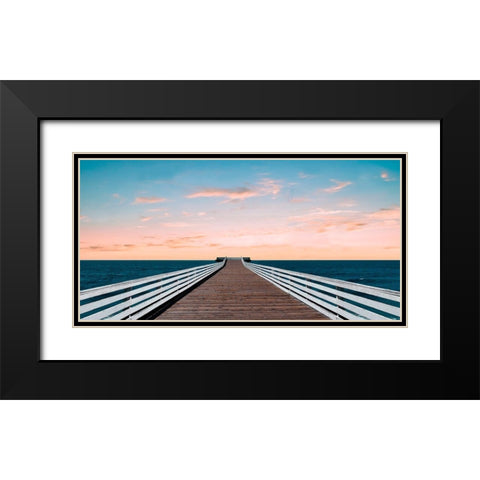 West Coast Sunset Black Modern Wood Framed Art Print with Double Matting by Carpentieri, Natalie