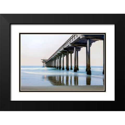 Scripps Sunset Black Modern Wood Framed Art Print with Double Matting by Hawkins, Peter