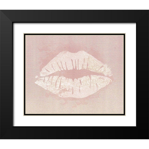 Glitter Lips Black Modern Wood Framed Art Print with Double Matting by Carpentieri, Natalie