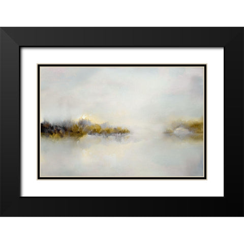 Saffron Sunrise Black Modern Wood Framed Art Print with Double Matting by Nan