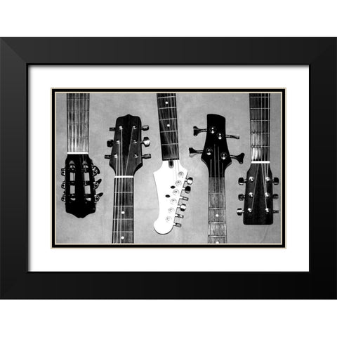 Guitar Head I Black Modern Wood Framed Art Print with Double Matting by Craven, Katrina