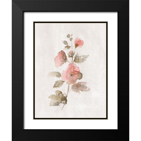 Blushing Sweetly I Black Modern Wood Framed Art Print with Double Matting by Nan