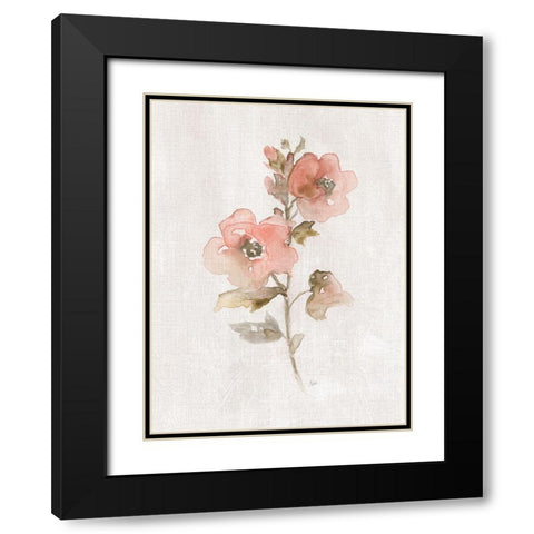 Blushing Sweetly II Black Modern Wood Framed Art Print with Double Matting by Nan