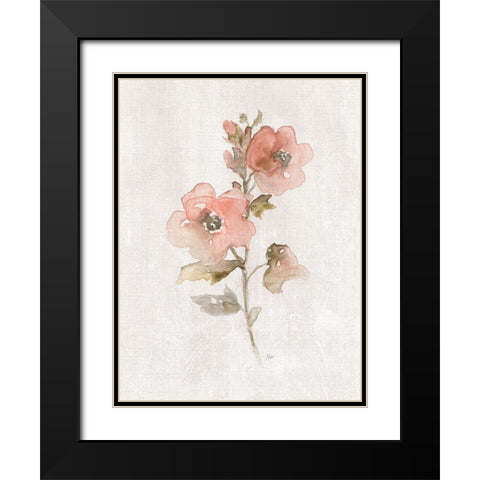 Blushing Sweetly II Black Modern Wood Framed Art Print with Double Matting by Nan