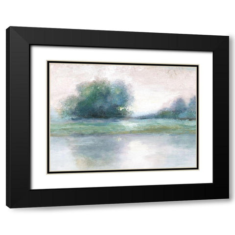 Soft Spring Black Modern Wood Framed Art Print with Double Matting by Nan