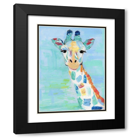 Cool Giraffe Black Modern Wood Framed Art Print with Double Matting by Swatland, Sally