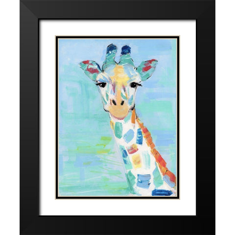Cool Giraffe Black Modern Wood Framed Art Print with Double Matting by Swatland, Sally