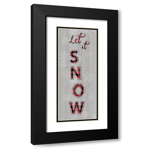 Let it Snow Black Modern Wood Framed Art Print with Double Matting by CAD Designs