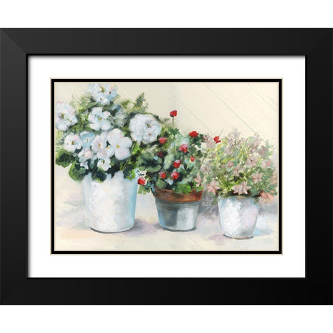 Cottage Display Black Modern Wood Framed Art Print with Double Matting by Brooks, Donna