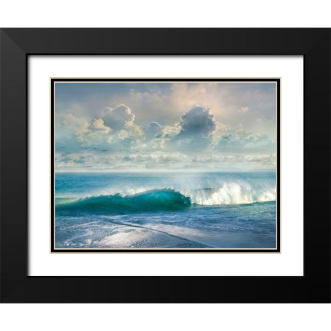 Watching the Waves Black Modern Wood Framed Art Print with Double Matting by Calascibetta, Mike