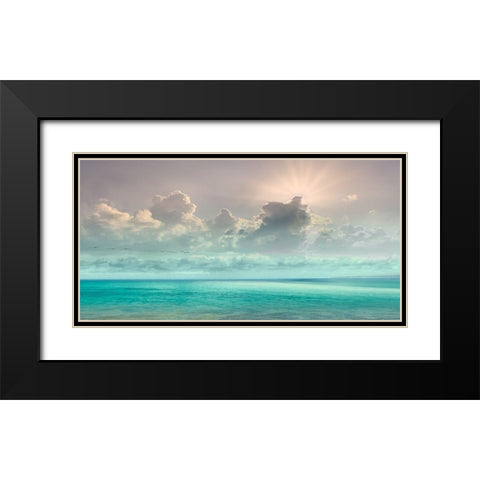 Caribbean Water Black Modern Wood Framed Art Print with Double Matting by Calascibetta, Mike