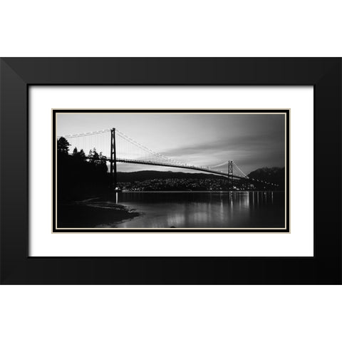 Lions Gate Inlet Black Modern Wood Framed Art Print with Double Matting by Souders, Paul
