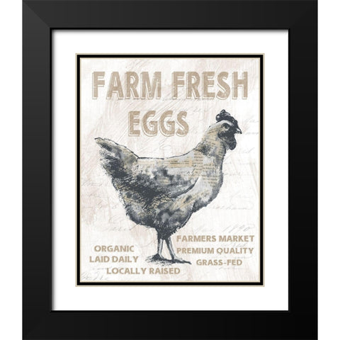 Farm Fresh Chicken Black Modern Wood Framed Art Print with Double Matting by Knutsen, Conrad