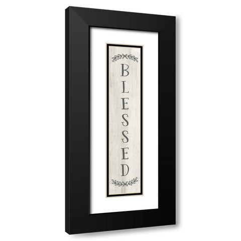 Blessed Black Modern Wood Framed Art Print with Double Matting by CAD Designs