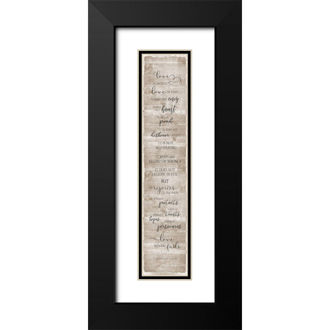 Love is Patient Black Modern Wood Framed Art Print with Double Matting by Carpentieri, Natalie