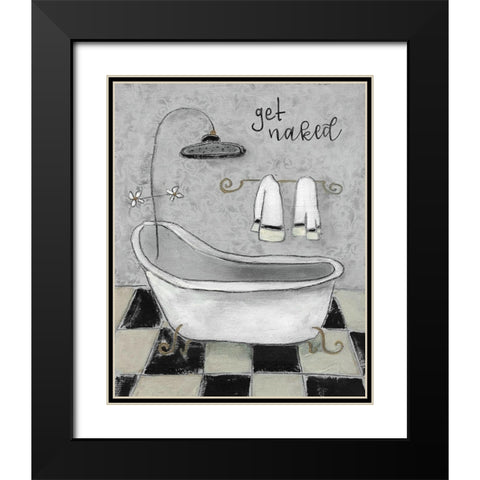 Get Naked Bath Black Modern Wood Framed Art Print with Double Matting by Robinson, Carol