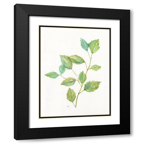 Spring Greens I Black Modern Wood Framed Art Print with Double Matting by Nan