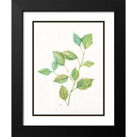 Spring Greens I Black Modern Wood Framed Art Print with Double Matting by Nan