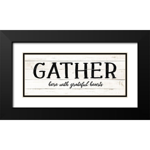 Gather Black Modern Wood Framed Art Print with Double Matting by CAD Designs