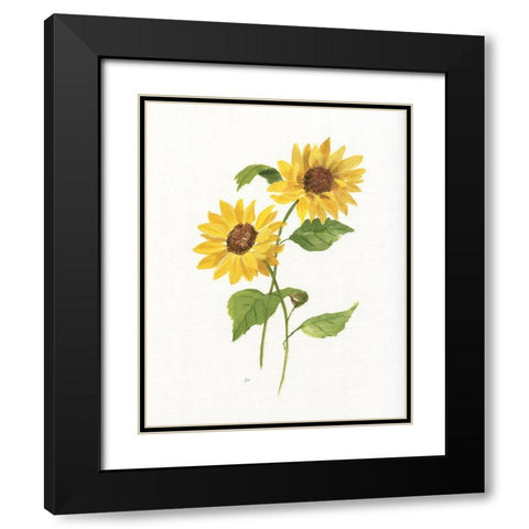 Ochre Botanical III Black Modern Wood Framed Art Print with Double Matting by Nan