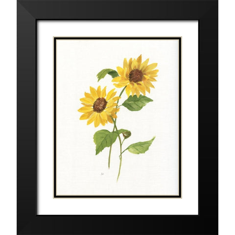 Ochre Botanical III Black Modern Wood Framed Art Print with Double Matting by Nan