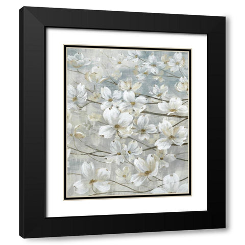 Dogwoods In Bloom Black Modern Wood Framed Art Print with Double Matting by Nan