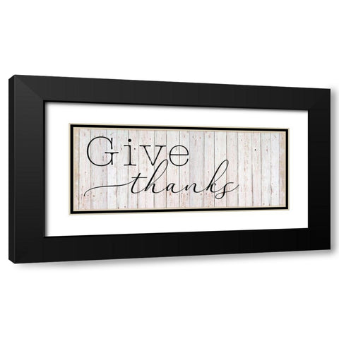 Give Thanks Black Modern Wood Framed Art Print with Double Matting by Santiago, Daniela