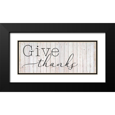 Give Thanks Black Modern Wood Framed Art Print with Double Matting by Santiago, Daniela