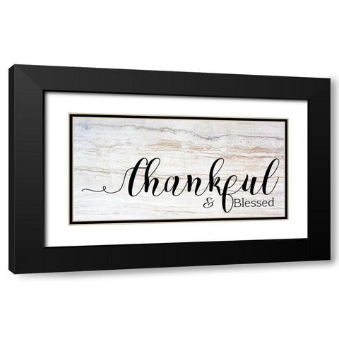 Thankful and Blessed Black Modern Wood Framed Art Print with Double Matting by Santiago, Daniela