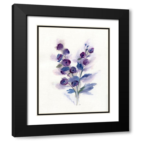 Pretty in Purple I Black Modern Wood Framed Art Print with Double Matting by Nan