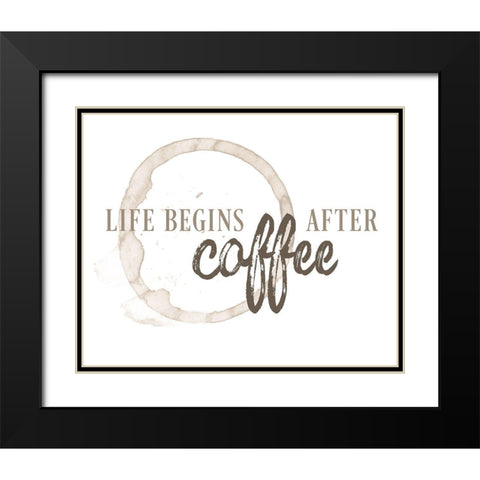 After Coffee Black Modern Wood Framed Art Print with Double Matting by CAD Designs