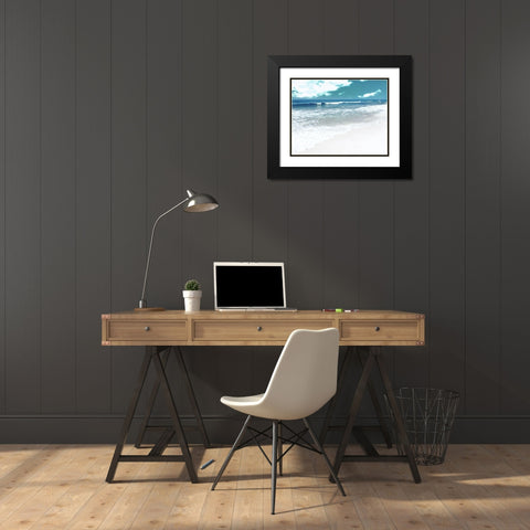 Rolling Wave Black Modern Wood Framed Art Print with Double Matting by Nan