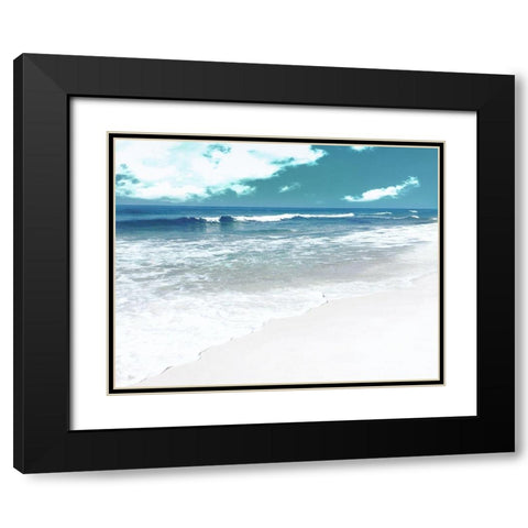 Rolling Wave Black Modern Wood Framed Art Print with Double Matting by Nan