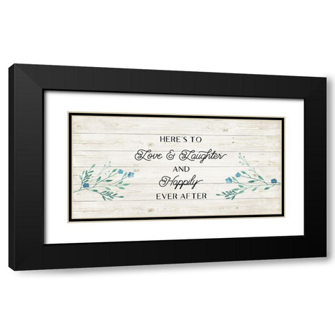 Floral Happily Black Modern Wood Framed Art Print with Double Matting by Murray, Amanda