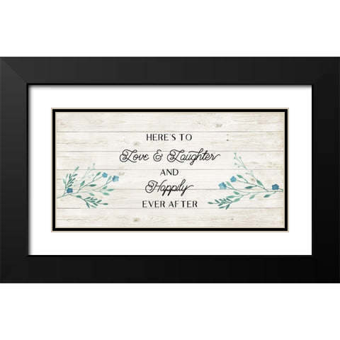 Floral Happily Black Modern Wood Framed Art Print with Double Matting by Murray, Amanda