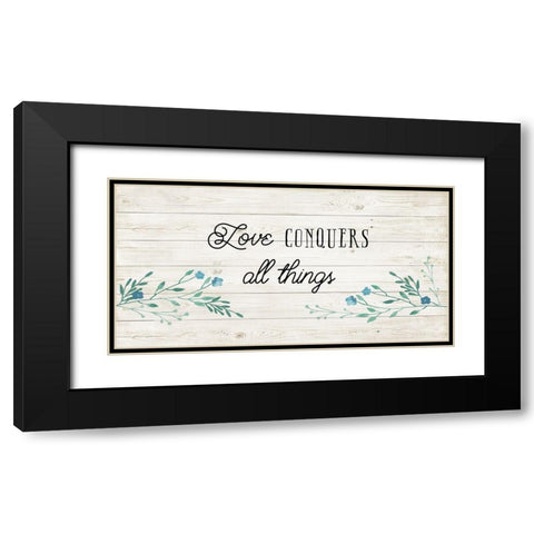 Floral Love Black Modern Wood Framed Art Print with Double Matting by Murray, Amanda