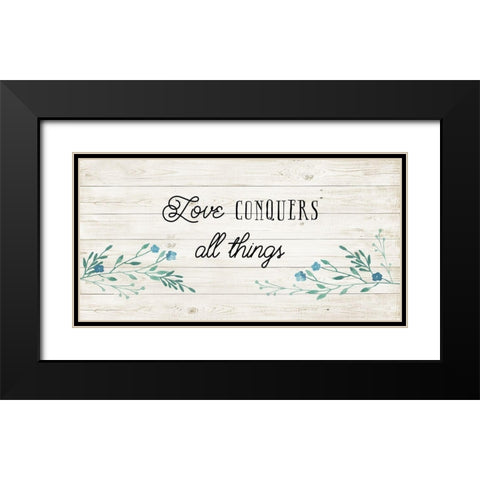 Floral Love Black Modern Wood Framed Art Print with Double Matting by Murray, Amanda