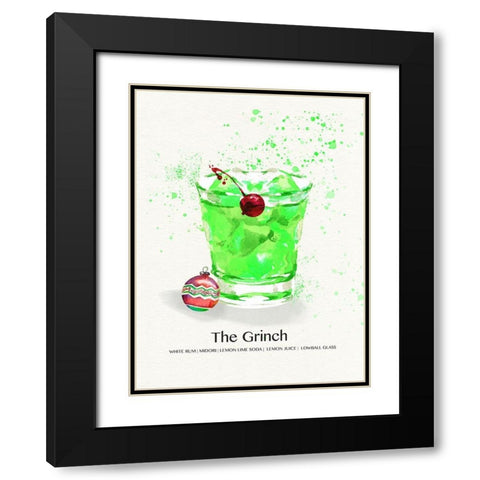 The Grinch Cocktail Black Modern Wood Framed Art Print with Double Matting by Jill, Susan