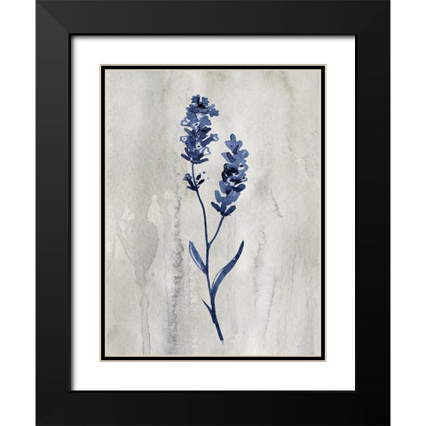 Indigo Botanical II Black Modern Wood Framed Art Print with Double Matting by Knutsen, Conrad