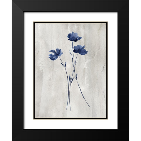 Indigo Botanical III Black Modern Wood Framed Art Print with Double Matting by Knutsen, Conrad