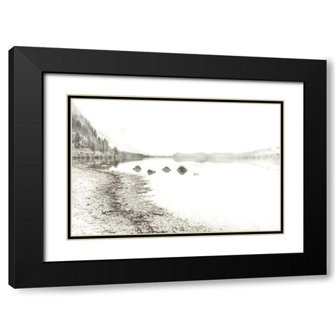 Taupe Lake Walk Black Modern Wood Framed Art Print with Double Matting by Weisz, Irene