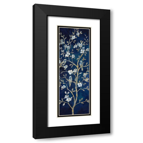 Indigo Spring I Black Modern Wood Framed Art Print with Double Matting by Nan