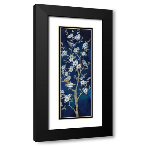 Indigo Spring II Black Modern Wood Framed Art Print with Double Matting by Nan