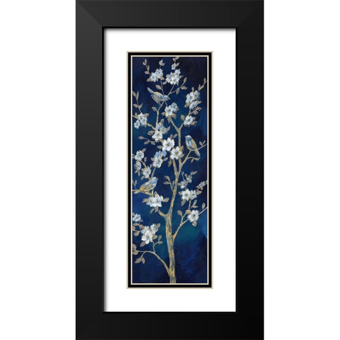 Indigo Spring II Black Modern Wood Framed Art Print with Double Matting by Nan